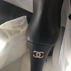 Black Chanel boots